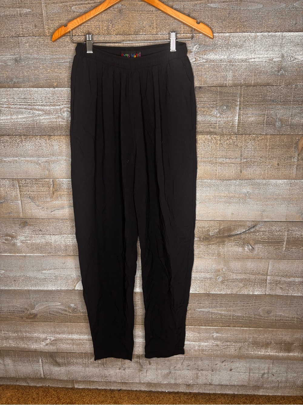 Vintage 90s Jams World Black Casual Elastic-Waist jogger Pants Hawaii